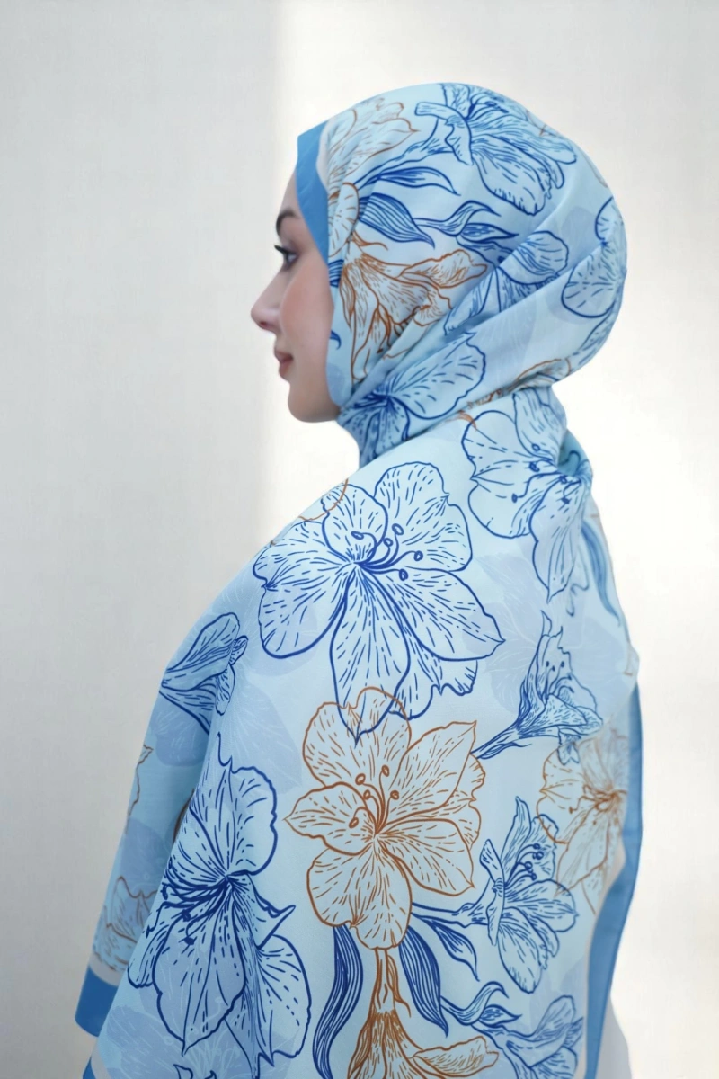 Zambak Model Retro Desen Retro Şal - 8