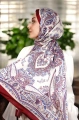 Ürgüp Model Retro Şal - Bordo Beyaz