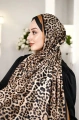 Leopar Desen Şal - Siyah Kahve