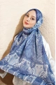 Babil Model Retro Desen Şal - Lacivert