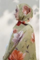 Bahar Model Retro Desen Retro Şal Çağla yeşili