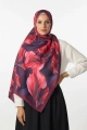 Duha Model Retro Desen Şal  bordo
