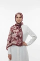 Flora Model Retro Desen Şal - Bordo