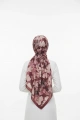 Flora Model Retro Desen Şal - Bordo