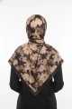 Flora Model Retro Desen Şal - Füme