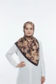 Flora Model Retro Desen Şal - Füme
