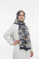Flora Model Retro Desen Şal - Gece Mavisi