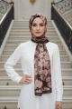 Flora Model Retro Desen Şal - Kahverengi