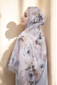 Gül Desen Retro Şal - Vizon