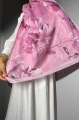 Roza Model Retro Desen Şal - Pembe