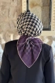 Kazayağı Desen Eşarp Pamuk Soft - Mor
