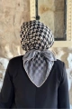 Kazayağı Desen Eşarp Pamuk Soft - Taş