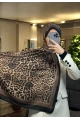 Leopar Desen Şal - Acı Kahve