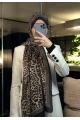 Leopar Desen Şal - Acı Kahve