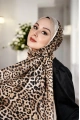 Leopar Desen Şal - Camel