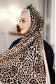 Leopar Desen Şal - Camel