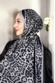 Leopar Desen Şal - Gri Siyah
