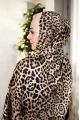Leopar Desen Şal - Kahve Ekru