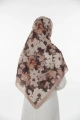 Flora Model Retro Desen Şal - Vizon Kahve