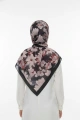 Flora Model Retro Desen Şal - Siyah Bordo
