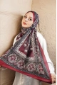 Oslo Model Retro Desen Şal - Bordo