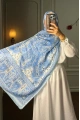Kapadokya Model Retro Desen Şal - Bebe mavisi