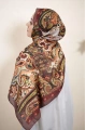 Rose Model Retro Şal - Kahve - Turuncu
