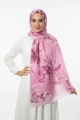 Roza Model Retro Desen Şal - Pembe
