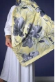 Roza Model Retro Desen Şal - Sarı