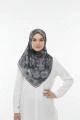 Siyah Serisi Pamuk El Dikişli Eşarp - 9