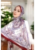 Ürgüp Model Retro Şal - Bordo Beyaz