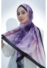 Çınar Model Retro Desen Retro Şal - Siyah Mor