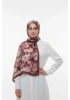 Flora Model Retro Desen Şal - Bordo