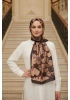 Flora Model Retro Desen Şal - Füme