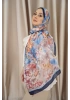 Lavanta Model Retro Desen Şal - Lacivert-Pembe