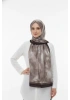 Nova Model Retro Desen Şal - Siyah Kahve