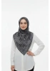 Siyah Serisi Pamuk El Dikişli Eşarp - 6