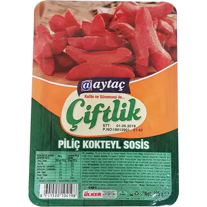 AYTAÇ ÇİFTLİK PİLİÇ KOKTEYL SOSİS 225GR*6