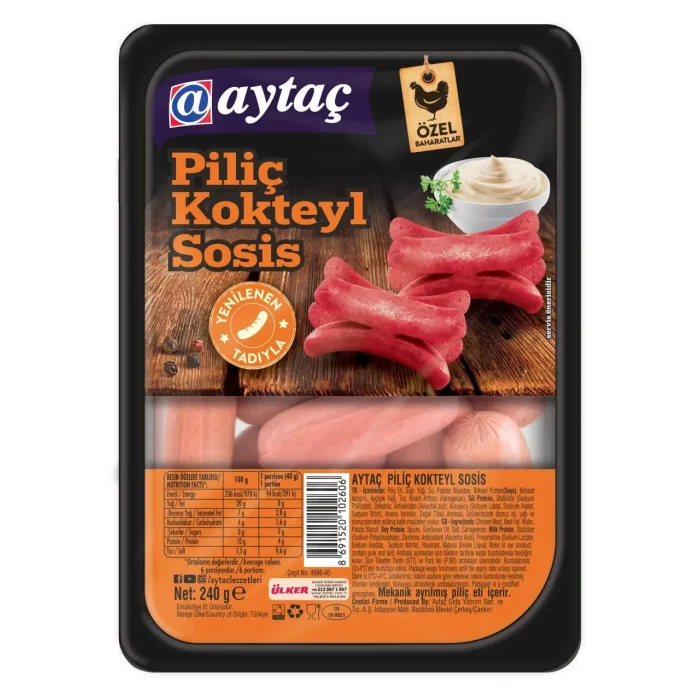AYTAÇ PİLİÇ KOKTEYL SOSİS 240GR*6