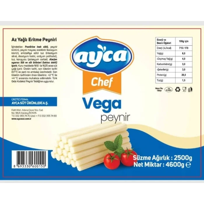 AYCA CHEF VEGA PEYNİR 2500 GR