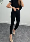 Siyah Yüksek Bel Pantolon Skinny Jeans