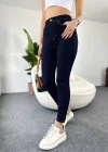 Koyu Lacivert Yüksek Bel Pantolon Skinny Jeans
