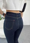 Koyu Lacivert Yüksek Bel Pantolon Skinny Jeans