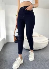 Koyu Lacivert Yüksek Bel Pantolon Skinny Jeans