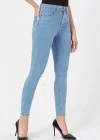 Toz Mavi Yüksek Bel Pantolon Skinny Jeans