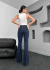 Lacivert İspanyol Paça Jeans Toparlayıcı Pantolon