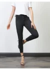 Füme Yüksek Bel Skinny Fit Jean Likralı Önü Cepsiz Tayt Pantolon