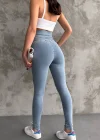 Buz Mavi Ekstra Yüksek Bel Kot Tayt Pantolon Jeggings