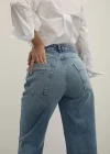 Premium Yıkamalı Wide Leg Jeans