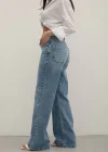 Premium Yıkamalı Wide Leg Jeans